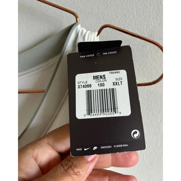 Nike Pro Mens Compression Tank Top Dri-Fit Mesh Sleeveless Shirt White Sz XXLT - Picture 6 of 7